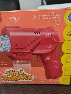 Mini Bubble Gun Toy - Red Bubble Blaster by